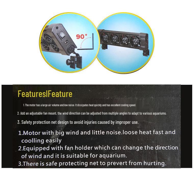 Silent Cooling Fan for Aquariums: Marine, Fish, and Plant Tanks with Quick Heat Dissipation