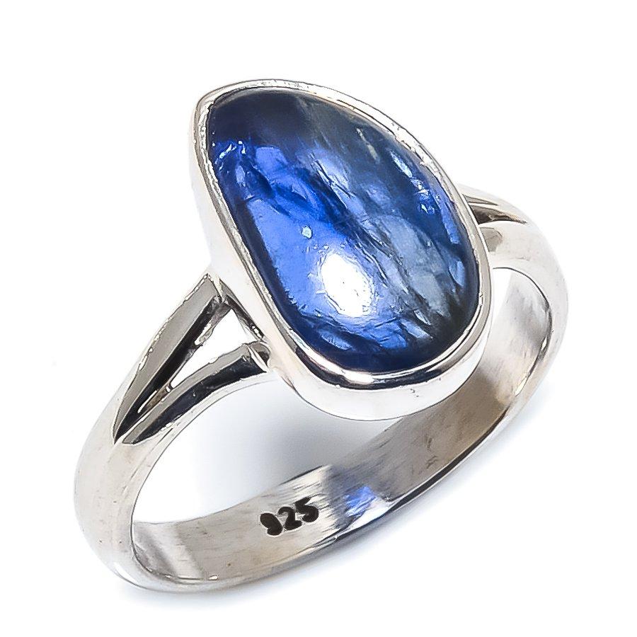 Natural Kyanite Gemstone Handmade 925 Solid Sterling Silver Gift Ring S.6 e1H07