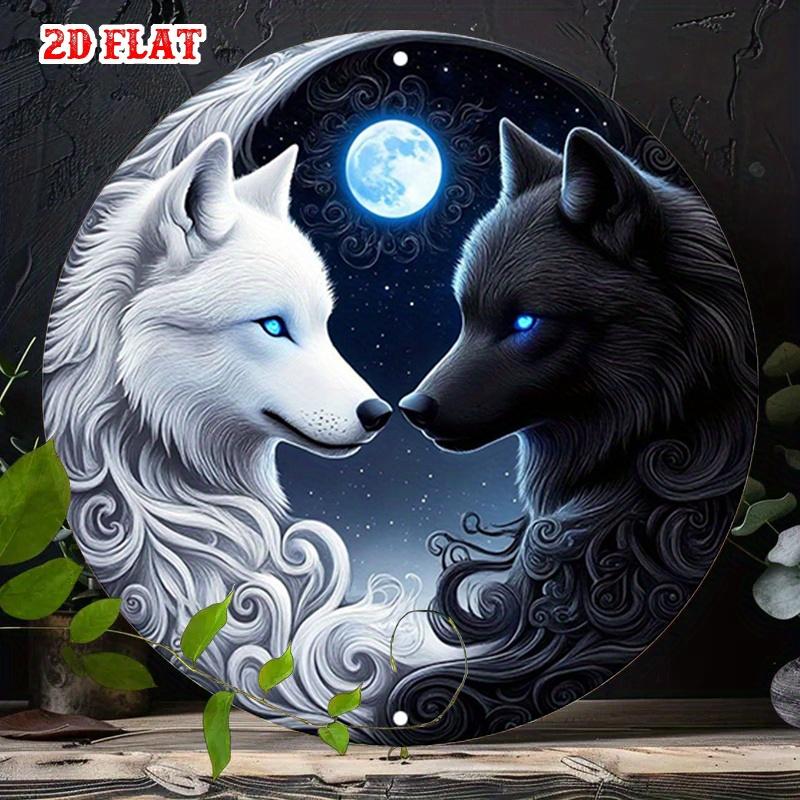 Vintage Round Metal Wall Art Featuring Three Majestic Horses with Ornate Golden Harnesses D Flat Design xcm Alu