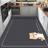Diatom Mud Carpet, Kitchen Floor Mat, Oil Resistant and Dirt Resistant Foot Mat, Anti Slip Pad, Water Absorbing Rug Oil Absorbing, Fully Laid Carpet