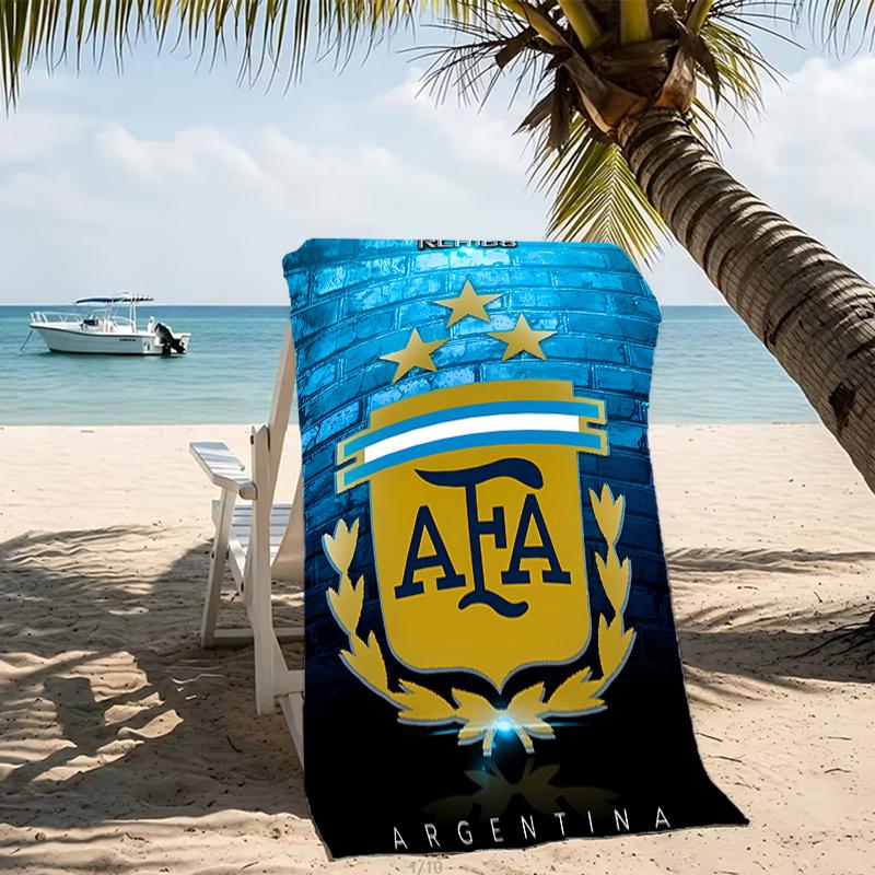 Beach Towel with Argentina Football Pattern - soft,absorbent,machine washable Lightweight&Modern,swimming,Travel Essentials