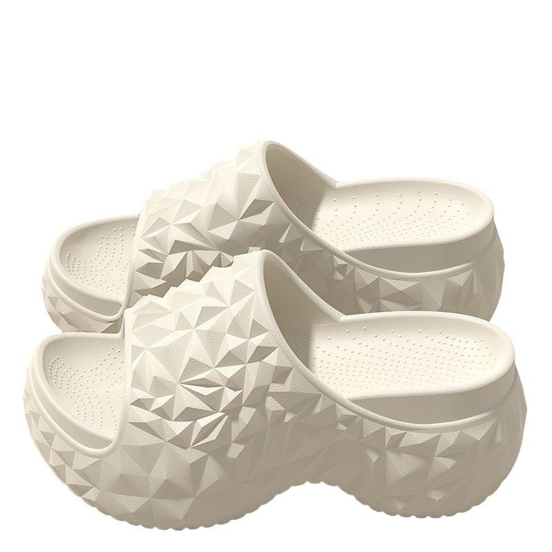 Elegantes Zapatillas de Arrastre Rectas de Fondo Grueso para Mujer, Nuevo Diseño de Diamantes, Zapatos de Playa Antideslizantes de Moda