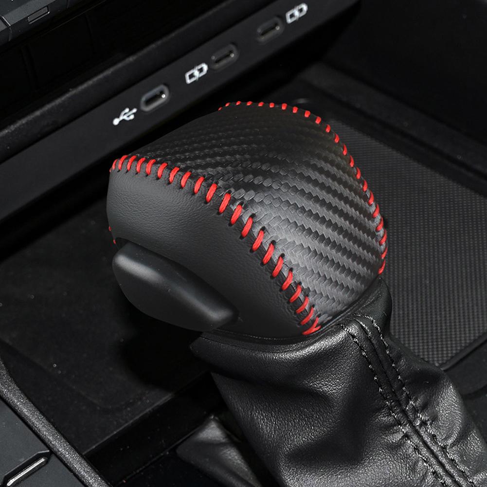 Car Leather Gear Shift Knob Cover Automatic Anti-slip Protector Wear Protection For 2024 Toyota Land Cruiser Prado LC250