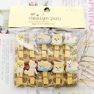 Cartoon Pastoral DogCartoon Hanging Color Photo Florist Card Note Clip