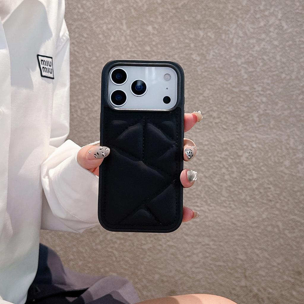 Creative for IPhone 17 Promax Phone Case for Apple 16 All Inclusive Anti Fall Triangular Bread Jacket Leather Case