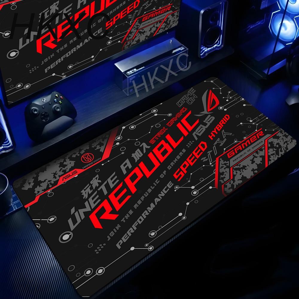 XXL Grande Gaming Gamer Genial Negro Asus Rog Alfombrilla de Ratón Teclado Antideslizante Borde Cosido Alfombrillas de Ratón Mat para Portátil Tablet Mini PC Alfombra de Juego