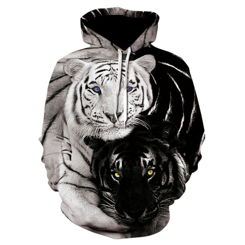 Zwei Schneewolf 3D-gedruckter Hoodie Harajuku Streetwear Hoodies Lässige Cartoon-Jacke Tier Beliebte personalisierte Sportbekleidung S-6XL