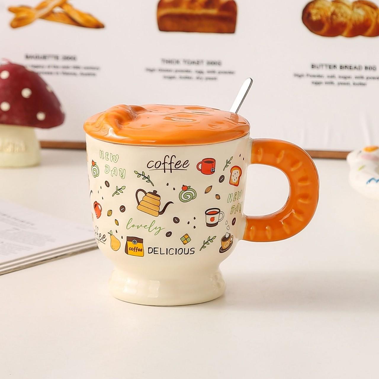 Ceramic Mugs Household Cups  Couple Breakfast Cups  Cartoon Children s Women s Tall Glasses  Water Cups  Souvenirs 400ml