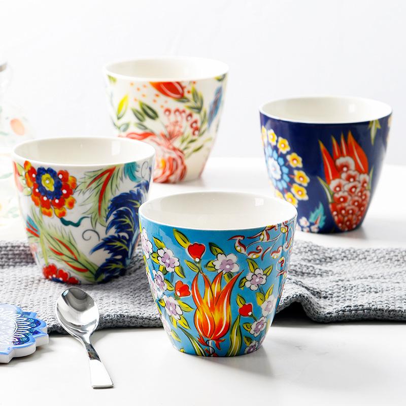 American hand-painted casual cup household small fresh milk cup personalized restaurant ice cream dessert cup
