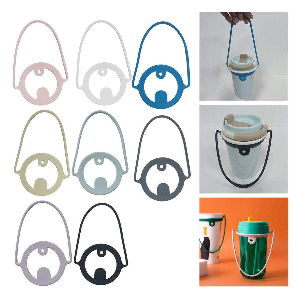 Silikon-Becherhülle, tragbarer Becherhalter, Silikon-Wasserflaschengriff, tragbarer, auslaufsicherer Becher, Seilteil, Silikontextur