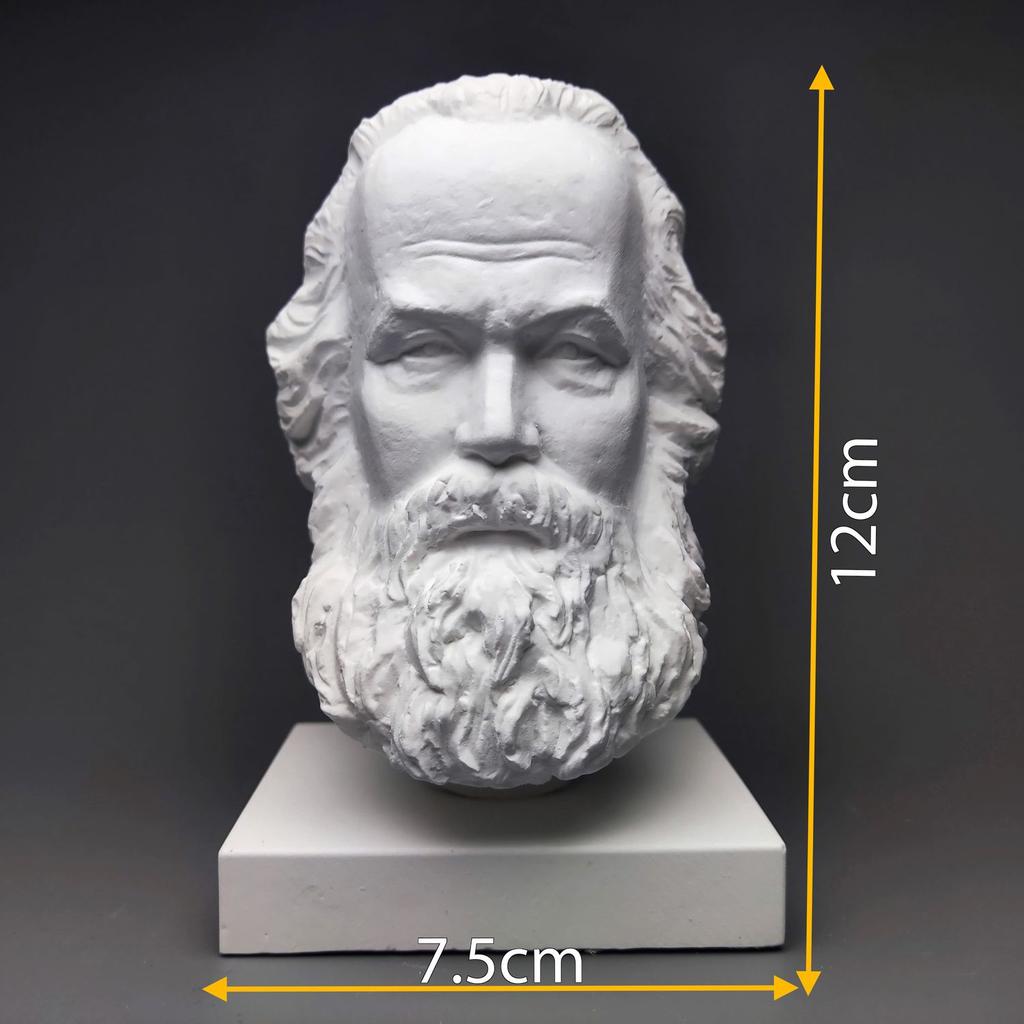 Simple Marx Plaster Head White Relief Figure Sculpture Ornament Art Sketch Figure Figurine Modern Interior Aesthetic Decoration