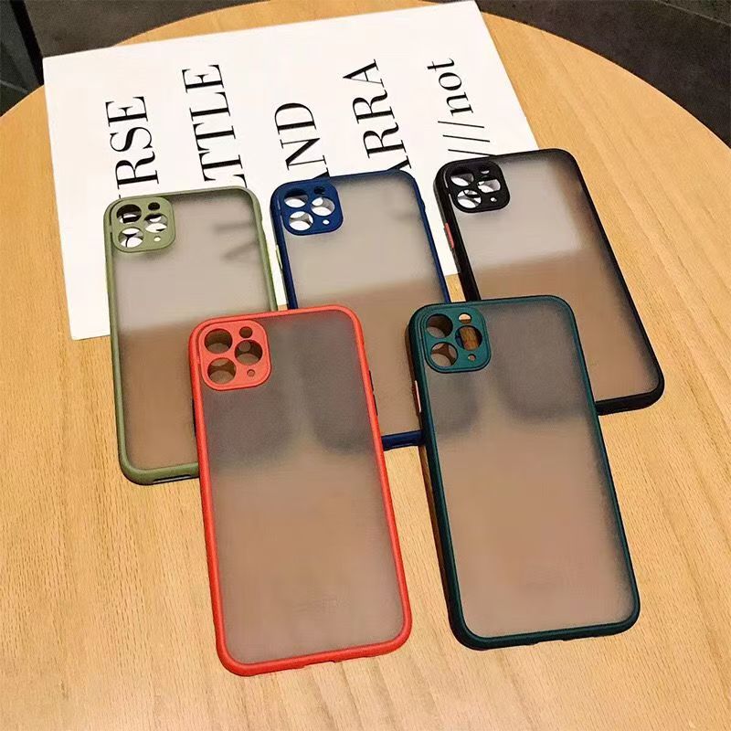 Armor Shockproof Transparent Matte Case For iPhone 11 12 13 Mini 14 15 16 Plus 17 Pro Max 17 Air Skin Feel Bumper Cover