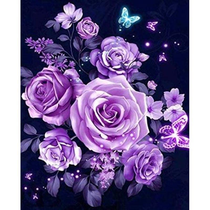 Diamant-Malerei, rosa Blume, vollflächige Diamant-Stickerei, Rose, dekoratives Kreuzstich-Set, Heimdekoration