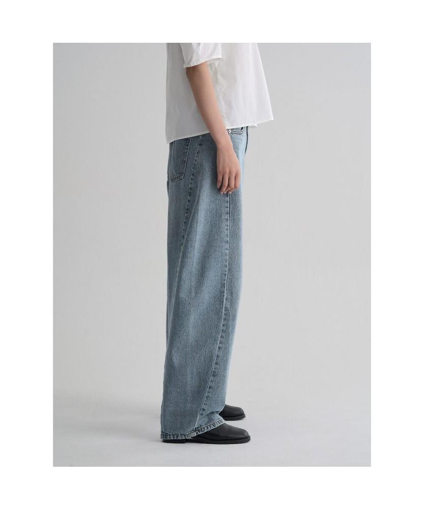 8SECONDS Half-Waist Balloon Fit Lightweight Denim Blue