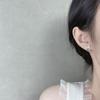 Three Stars Korean Design Niche High-end Girl Heart Burst Exquisite Versatile Texture Zircon Stud Earrings