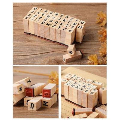 24TE 40Pcs/Box Number Letter Stamp Typewriter Font Handwriting Word Style