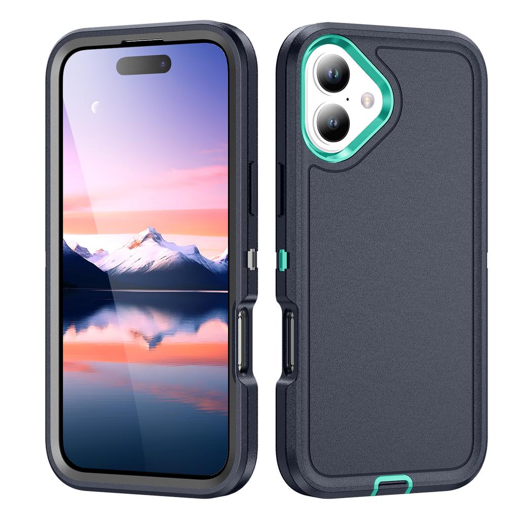 For iPhone 17 Case PC+Silicone+EVA 3 in 1 Shockproof Phone Cover