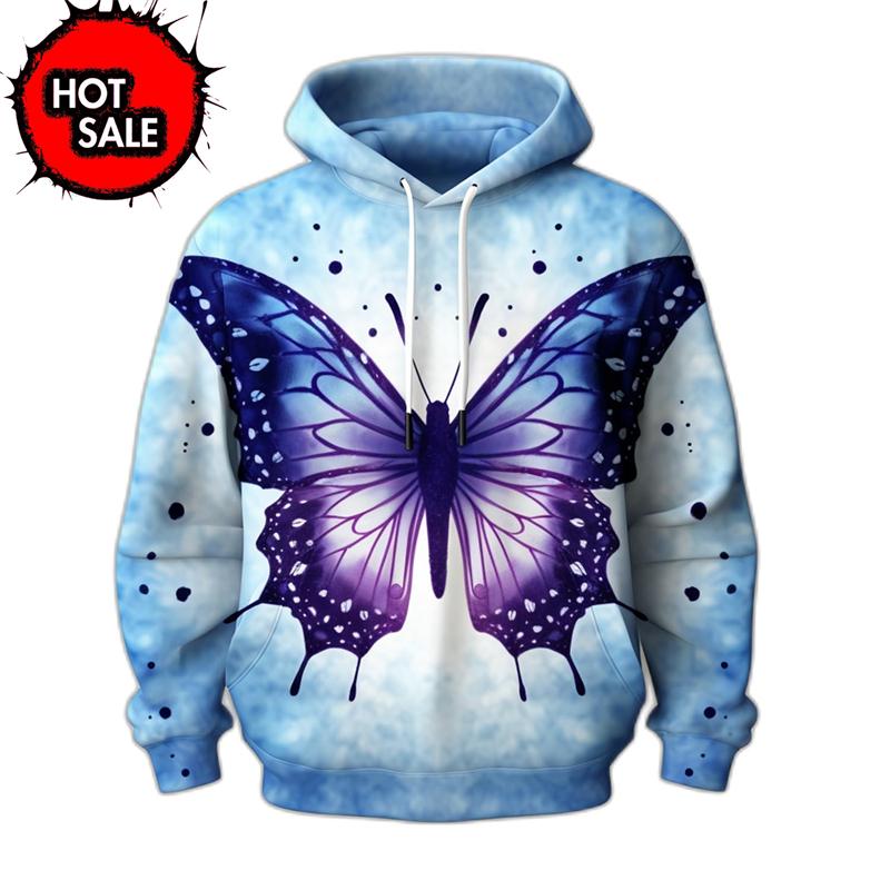 Arrivals Colorful Butterfly 3D Print Hoodie Women Streetwear Oversized Pullovers Hoodie Sweatshirts Female Hooded Clothing