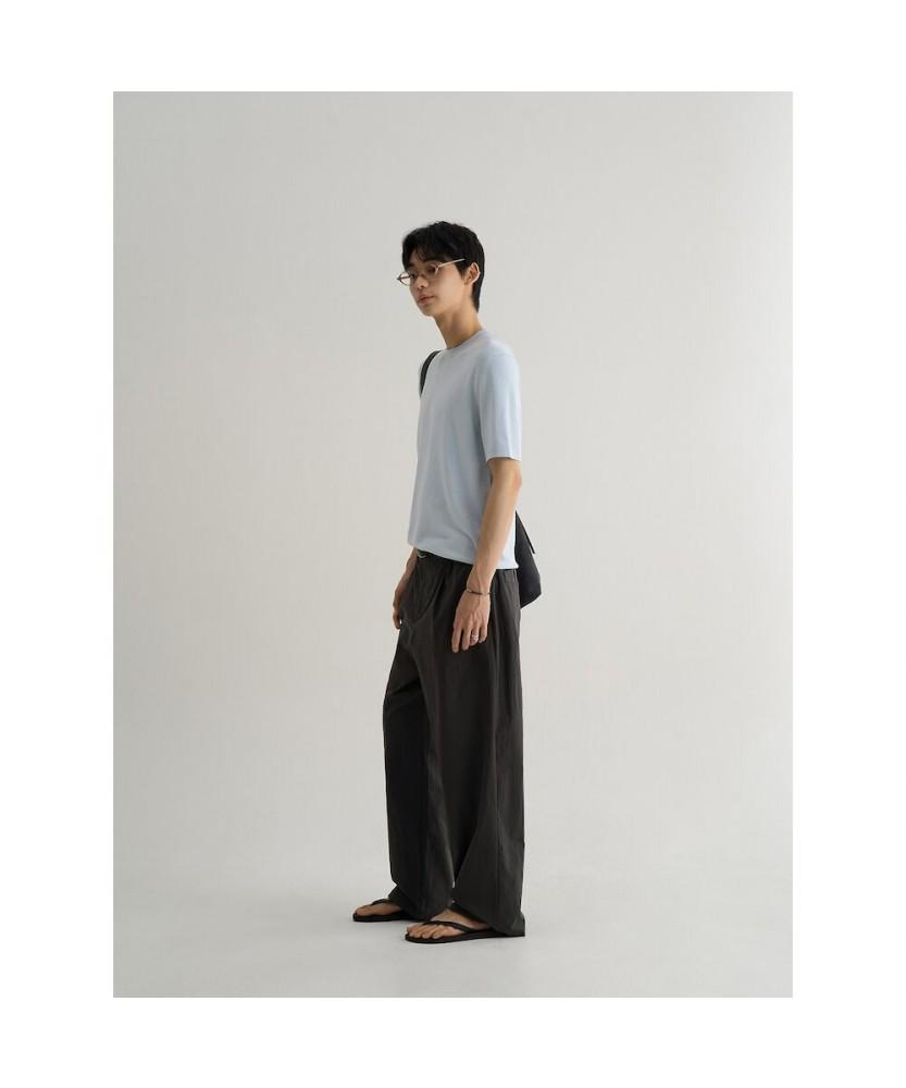 8SECONDS Basic Formal Round Short Sleeve Knit Sky Blue