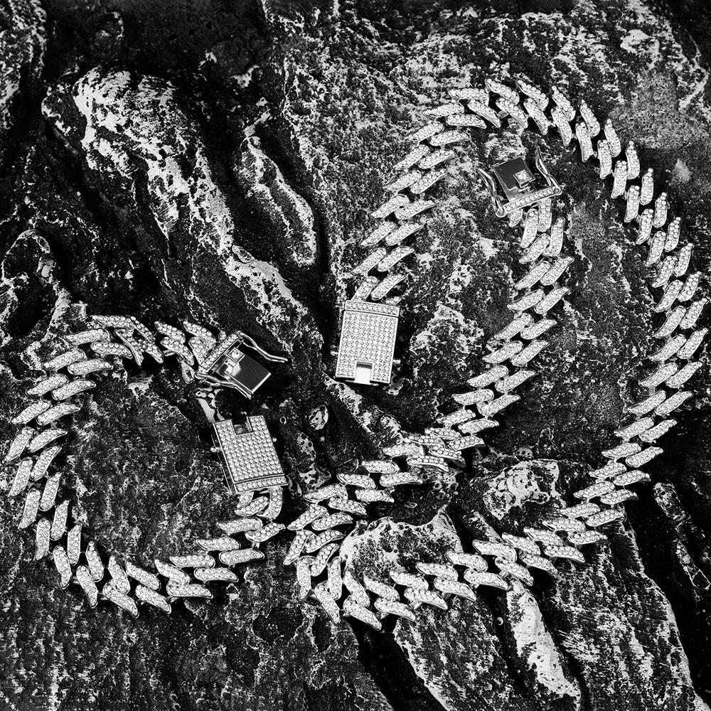 

Хип-хоп 3 шт. Кубинская цепочка Часы для мужчин Майами Бордюр Iced Out Паве Стразы Рэпер Кубинское ожерелье Костюм Часы Браслет Ювелирные изделия 8inch and 18inch