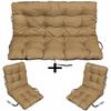 Rattan Furniture Cushions 140X60X50 Set 2+1 Beige