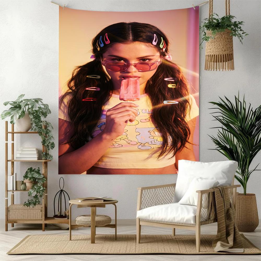 Selena Gomez1 Wall Decor Tapestry Art For Pet Memorial Birthdaywedding Party Backdrop Family Gift
