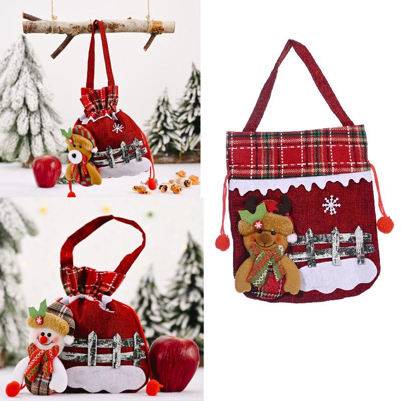 Gift Candy Christmas Bags Fabric Linen Handbag Party Wedding Sacks Decor Xmas