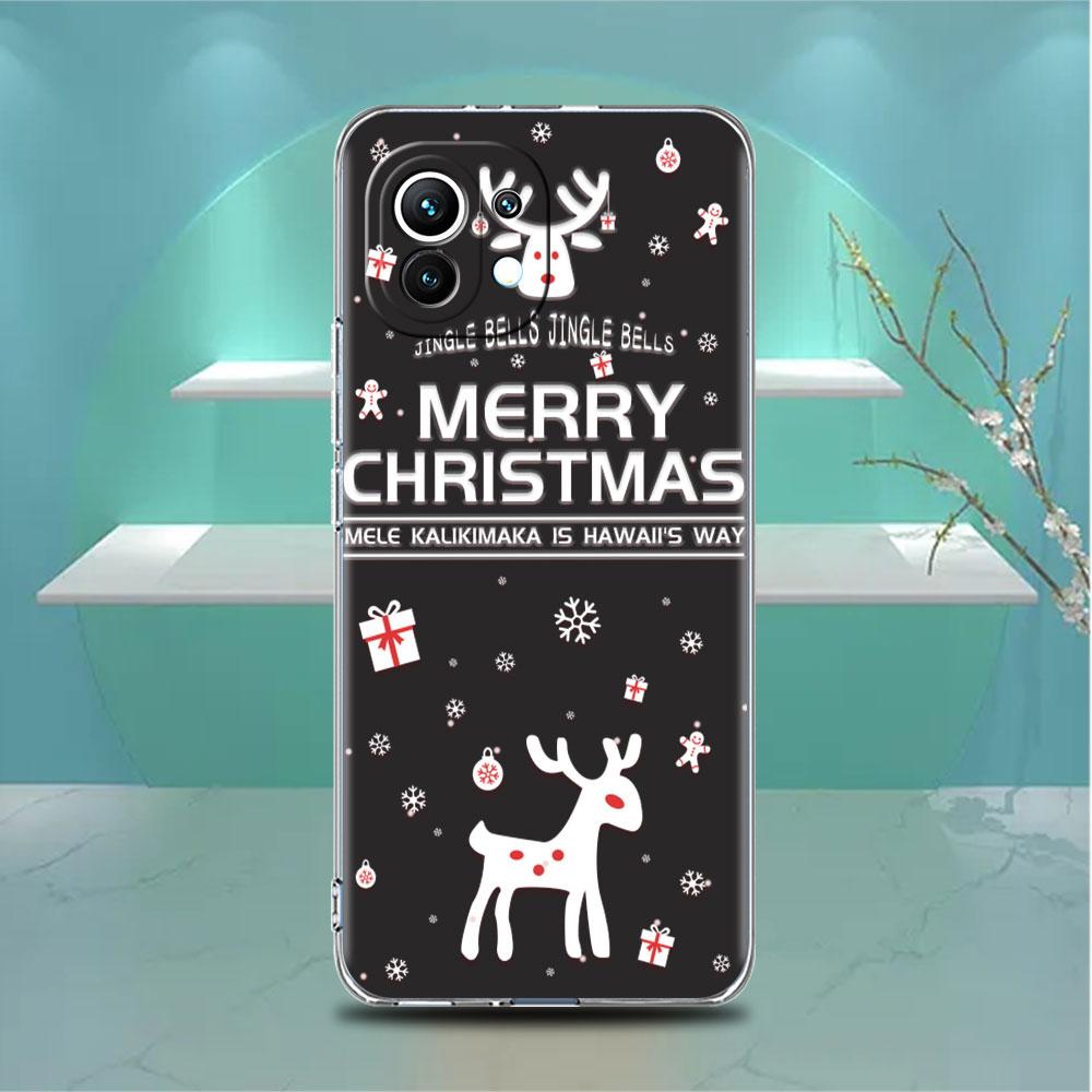 Merry Christmas In Winter Clear Case For Xiaomi Mi Poco X3 NFC M3 Pro F3 F1 11 Lite 12 Note 10 11T 9T Transparent Phone Cover