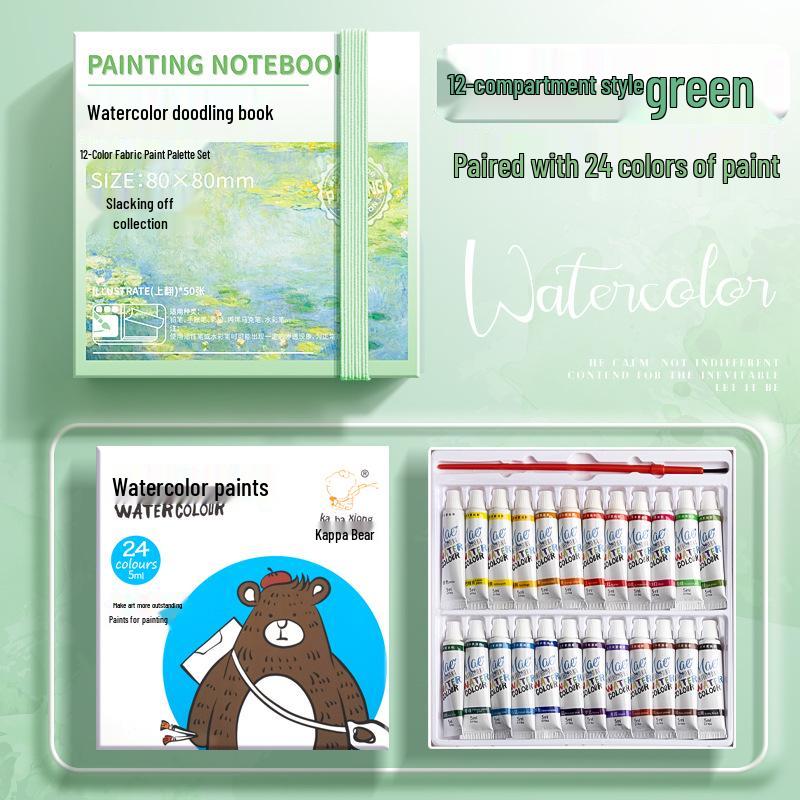 Compact Sketching & Watercolor Set with Journal and Portable Paint Box