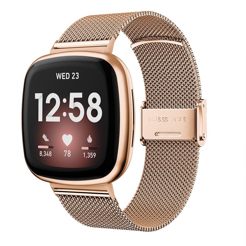 Für Fitbit Versa 3/Sense Edelstahl Milanaise Armband Ersatz Smartwatch Armband