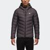 Adidas Down Jackets Men's Black Hooded Moderate Quilted Down Jacket CV6813