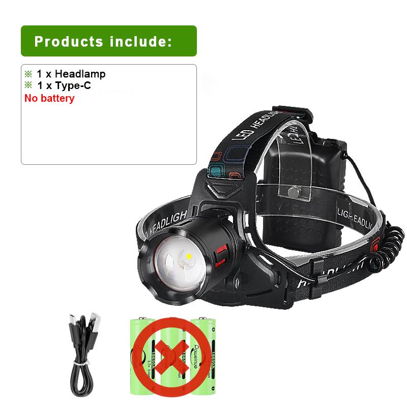 500W Hochleistungs-LED-Scheinwerfer Warnlicht Ultrahell Stirnlampe Wasserdicht Outdoor-Fahren Camping Stirntaschenlampe Lampe mit großer Reichweite