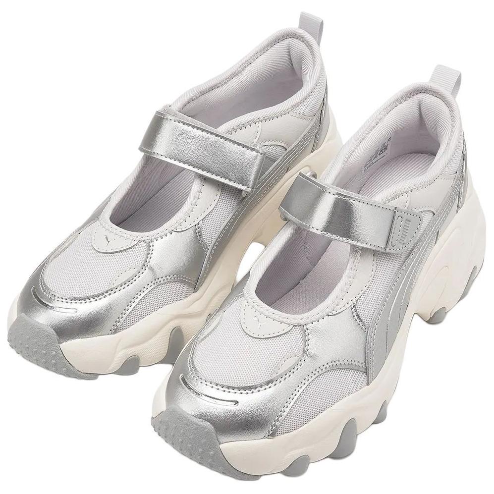 Puma Pulsar Wedge Comfortable Mary Jane Low Top Casual Shoes Women sneaker Gray Silver 398677-06