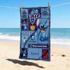 Custom Name Halloween Stitch Stylish Digital Printing Beach Towel Quick‑Drying Absorbent Blanket for Beach Pool Gym Travel
