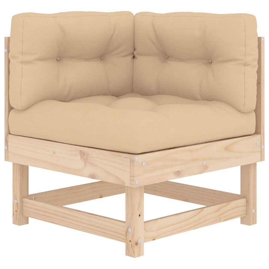 vidaXL Ecksofa mit Kissen Massivholz Kiefer
