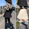 Women's High Waist Pleated Mini Skirt Solid Color Casual School Uniform Skirt