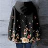 Women's Floral Print Loose Casual Long Sleeved Hooded Sweatshirt