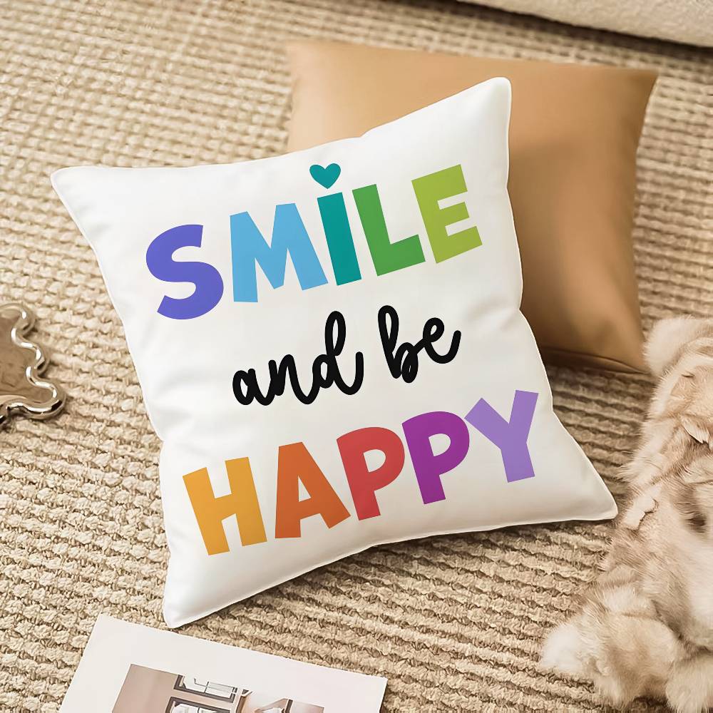 Cartoon Rainbow Sun Pillow Case Anti-dustmite Invisible Zipper Sofa Bed