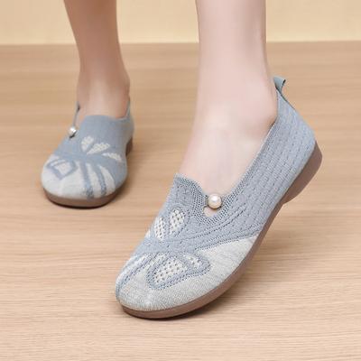Scarpe a Rete da Donna, Scarpe Versatili alla Moda Intrecciate Fly, Leggere e Traspiranti, Scarpe Piatte Slip-on da Donna