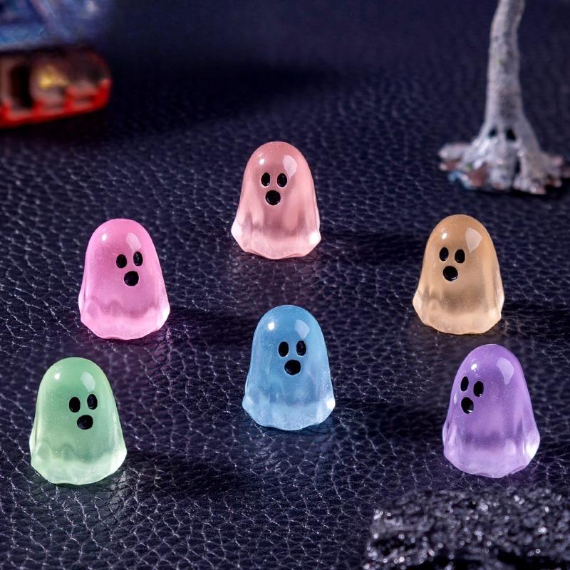 10/20pcs Luminous Ghost Figures Glowing At Night Action Figure Mini Micro Landscape Miniatures Halloween Decoration Gifts