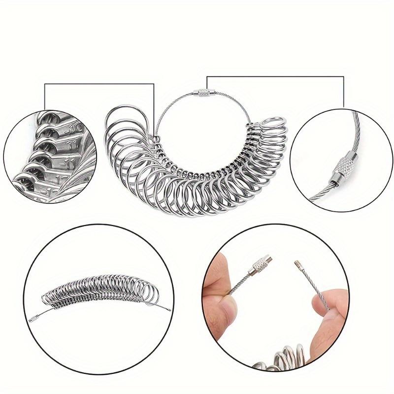 27pcs Ring Sizer Finger Sizer With Measuring Rings, Tool For Ring Making Jewelry Tool Size 1-13 With Half Size
