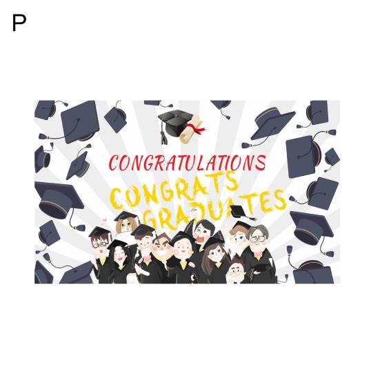 Foldable Graduation Backdrop Anti-Fall Polyester Non-Fading Hanging Graduation Banner Party Supplies