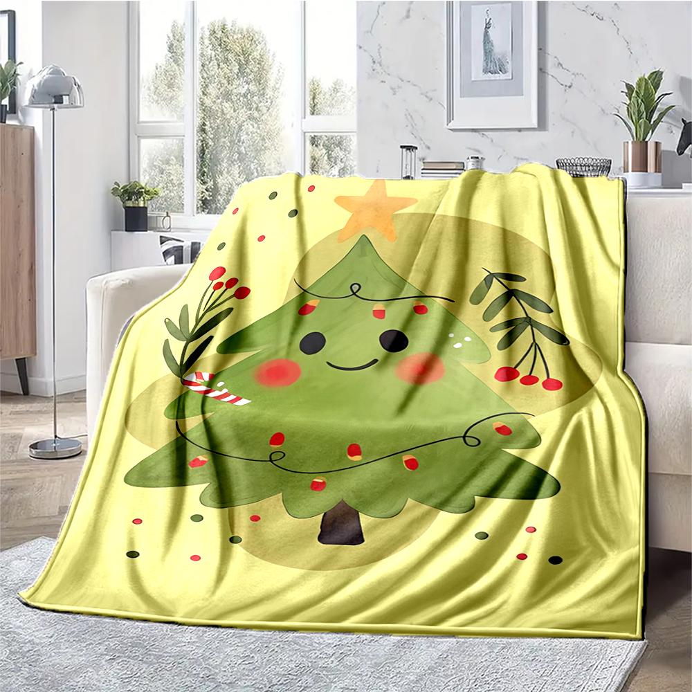 Christmas tree Theme Printed Blanket - Perfect for Couch, Bed, Travel & Outdoor Use | Machine Washable, Cozy & Durable.