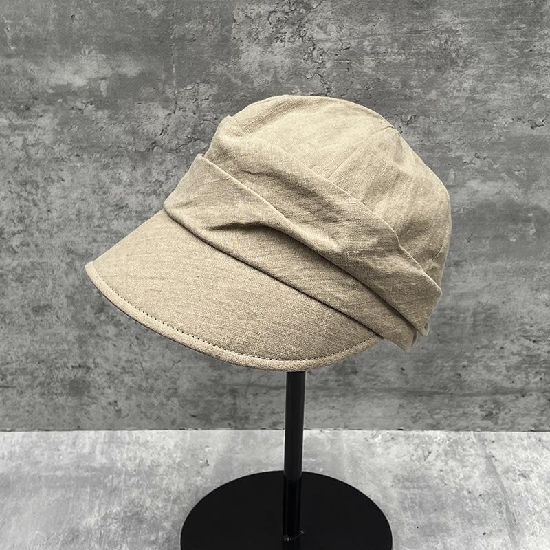Japanese Retro Pleated Basin Hat Women'S Spring And Summer Temperament Shows Small Face Versatile Thin Fisherman Hat