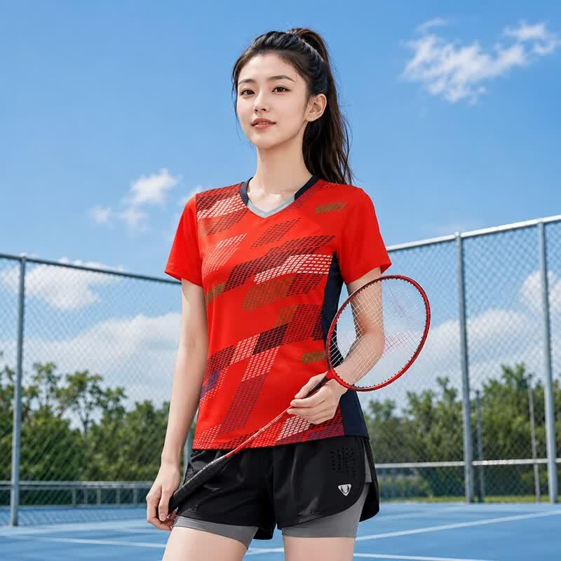 CENPIN Women s Quick-Dry V-Neck Sports T-Shirt 4XL