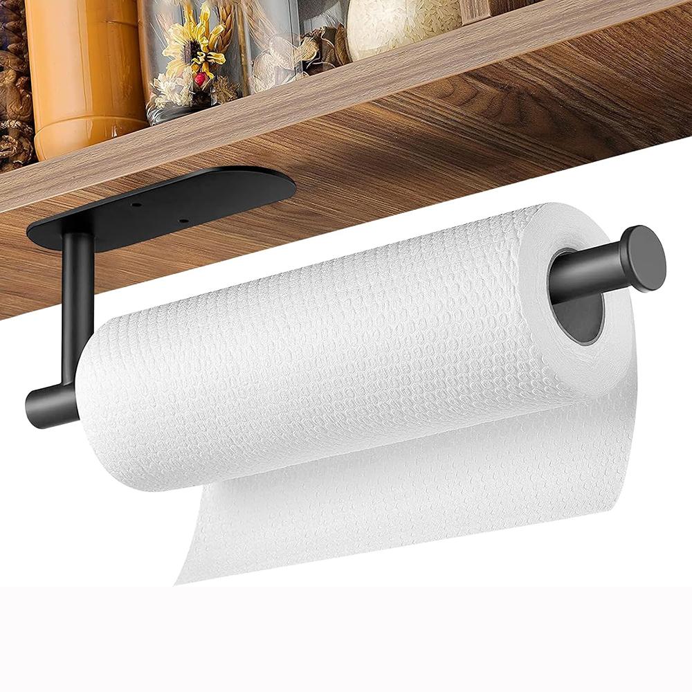 Kitchen Roll Paper Holder Adhesive Stainless Steel Toilet Paper Holder Under Cabinet Paper Roll Holder for Kitchen Storage