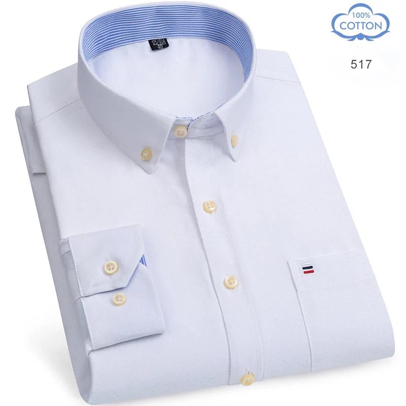 Camisas Oxford de Algodón 100% Puro para Hombre Manga Larga Camisa a Cuadros Rayada Masculina Negocios Tartán Camisa Roja Ropa de Diseño para Hombre