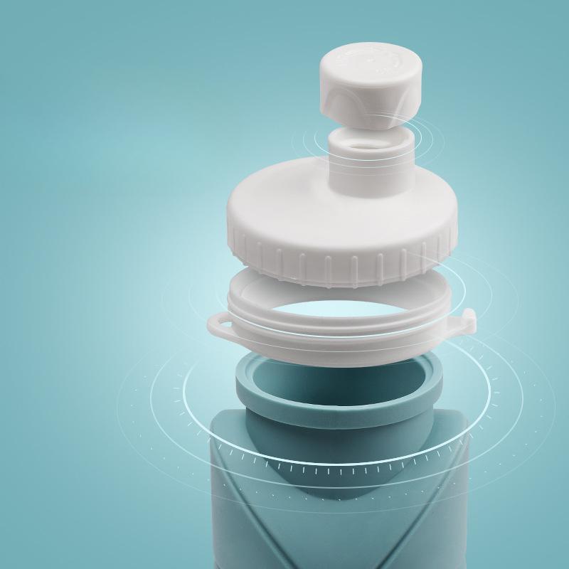 Creative Silicone Folding Cup with Straw Outdoor Sports Kettle Gift Portable Cycling Telescopic Cup New