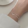 Double-layer Love Bracelet Female Niche Design High-end Girlfriend Student Light Luxury Japanese and Korean Personal Cold Wind Hand Jewelry