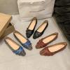 Retro Shallow Mouth Small Square Head Flat Shoes Women's Shoes 2025 New Spring and Autumn Lazy Shoes French Belt Buckle Women's Single Shoes